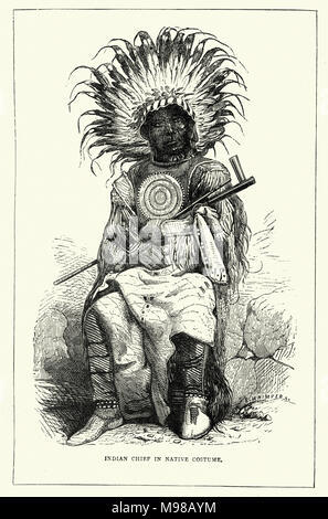 Native American Chef en costume Banque D'Images