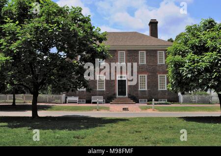 Le George Wythe Maison à Colonial Williamsburg, Virginie Banque D'Images