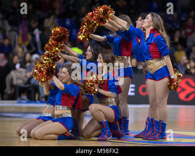 Barcelone, Espagne. Mar 23, 2018. Au cours de la Cheerleders Turkish Airlines EuroLeague 2017-2018 Saison régulière 28 Ronde match entre le FC Barcelone et Lassa Baskonia au Palau Blaugrana le 23 mars 2018 à Barcelone, Espagne. Credit : Ukko Images/Pacific Press/Alamy Live News Banque D'Images