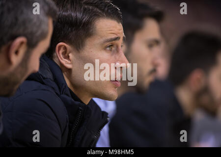 Barcelone, Espagne. Mar 23, 2018. Au cours de la 2017-2018 Bojan Bekim Syla Turkish Airlines EuroLeague Saison régulière 28 Ronde match entre le FC Barcelone et Lassa Baskonia au Palau Blaugrana le 23 mars 2018 à Barcelone, Espagne. Credit : Ukko Images/Pacific Press/Alamy Live News Banque D'Images