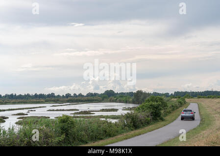 Billet sur delta del Po River country Banque D'Images