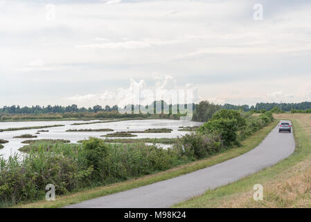 Billet sur delta del Po River country Banque D'Images