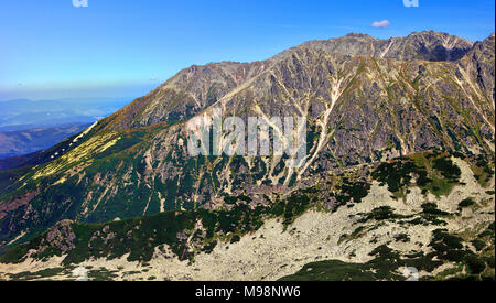 La Pologne, Tatras, Zakopane - vue panoramique de hautes montagnes Tatras - Zadni Uplaz Panszczyca, Zolta Turnia et Maly Koscielec peaks avec Dolina Banque D'Images