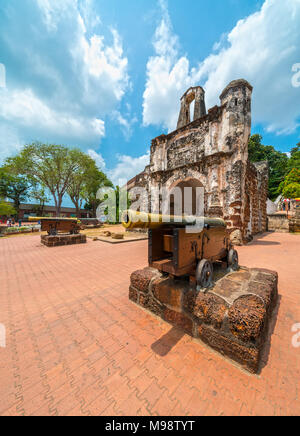 La forteresse a famosa melaka. La partie restante de l'ancienne forteresse de Malacca, Malaisie. Banque D'Images