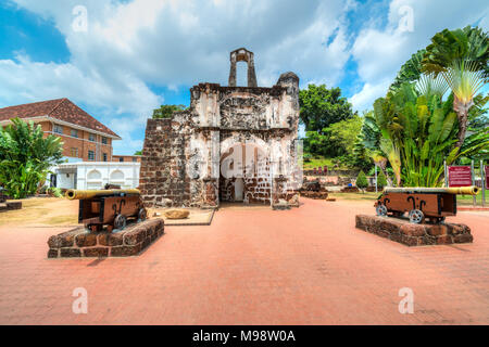 La forteresse a famosa melaka. La partie restante de l'ancienne forteresse de Malacca, Malaisie. Banque D'Images