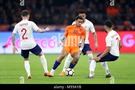 Pays-bas' Memphis Depay (centre) en action au cours de la match amical à l'Amsterdam ArenA. Banque D'Images