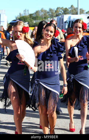 Padock Girls espagnol gran prix, moto3, moto2, MotoGP, Jerez de la Frontera Banque D'Images