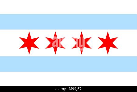 L'icône du drapeau de Chicago Illustration de Vecteur