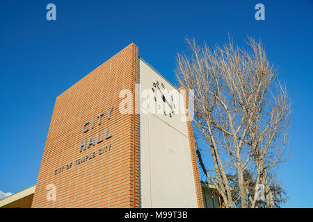 Temple City, Feb 13 : Vue extérieure de la ville du temple l'hôtel de ville le 13 févr. 2018 à Temple City, Los Angeles County, Californie Banque D'Images