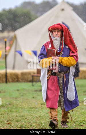 Victoria, Australie. 24 mars, 2018. Toute l'action d'un jour l'un des champs d'or fête médiévale y compris une séance de joute et toute la couleur de l'affiche et les costumes. Credit : brett keating/Alamy Live News Banque D'Images