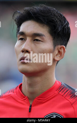 Yong Lee en Corée du Sud pendant le match international au Windsor Park, Belfast. APPUYEZ SUR ASSOCIATION photo. Date de la photo: Samedi 24 mars 2018. Voir PA Story SOCCER N Irlande. Le crédit photo devrait se lire comme suit : Brian Lawless/PA Wire. . Banque D'Images