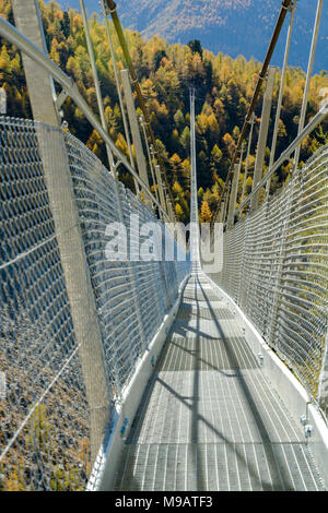 Europa bridge, le plus long pont suspendu du monde Banque D'Images