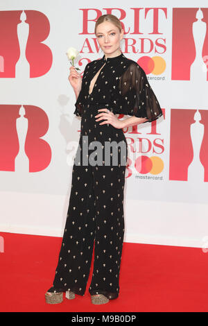 Des Brit Awards (Brits) 2018 tenu à l'O2 - Arrivées avec : Clara où Paget : London, Royaume-Uni Quand : 21 Feb 2018 Credit : Lia Toby/WENN.com Banque D'Images