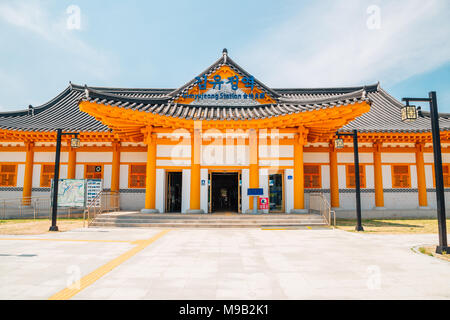 Chuncheon, CORÉE - 03 juin, 2016 Gimyujeong : gare, l'architecture traditionnelle coréenne Banque D'Images