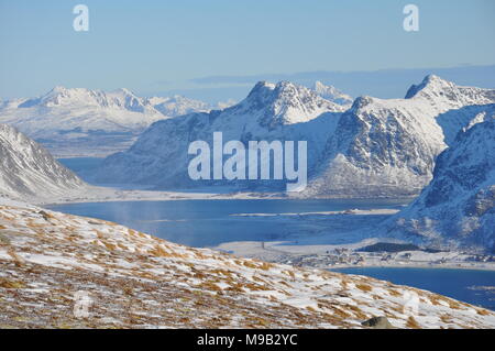 Vue de Ryten, Lofoten, Norvège Banque D'Images