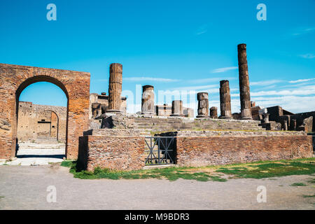 Ruines de Pompéi. Pompéi est une ancienne ville romaine sont morts de l'éruption du Vésuve en 79 après Banque D'Images