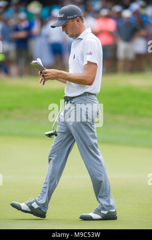 Austin, TX, USA, le 24 mars 2018 : Justin Thomas en action at World Golf Championships ''" les technologies Dell finale Match Play, Austin Country Club. Austin, Texas. Mario Cantu/CSM Banque D'Images