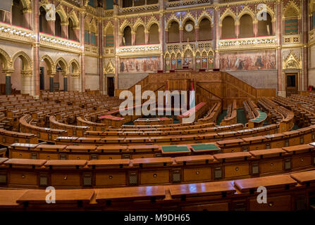 Hémicycle du Parlement hongrois, Budapest Banque D'Images