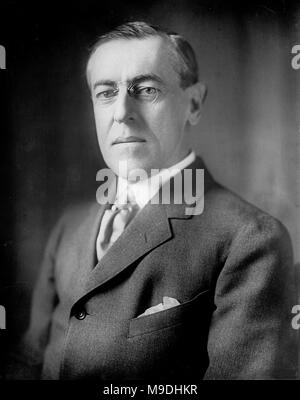 Woodrow Wilson, Thomas Woodrow Wilson (1856 - 1924) Homme d'État américain et 28e président des États-Unis de 1913 à 1921. Banque D'Images