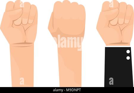 Close up of hand gesturing. La main d'affaires fist vector illustration. Utiliser pour la publicité et la présentation. Illustration de Vecteur