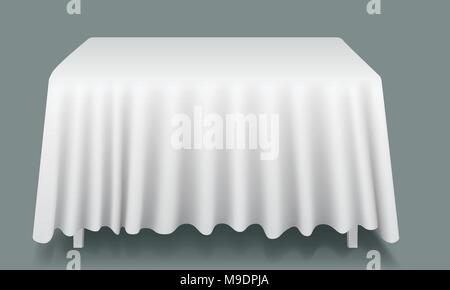 Vector Table rectangulaire blanc vide avec cirée isolés. Illustration de Vecteur