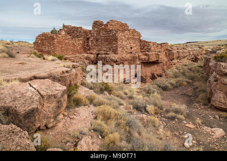 Fort de 800 ans, les ruines du Canyon Wupatki National Monument, Arizona Banque D'Images