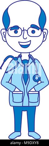 Homme couleur duo avec médecin et outil médical Illustration de Vecteur