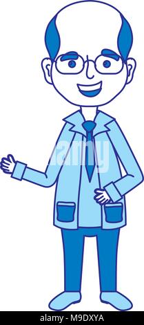 Duo homme couleur uniforme médical avec médecin et verres Illustration de Vecteur