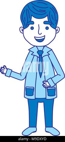 Couleur duo homme professionnel médecin avec des vêtements et uniformes Illustration de Vecteur