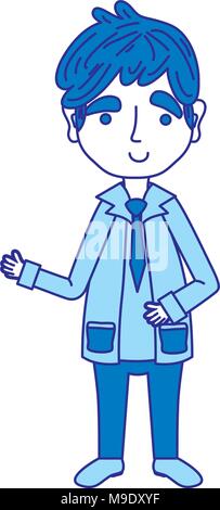 Couleur duo homme médecin avec haistyle et uniformes médicaux Illustration de Vecteur