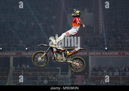 Cracovie, Pologne. 24 mars, 2018. Divers Nuit de la grimpe - le championnat du monde de freestyle motocross (FMX). Credit : Filip Radwanski/Alamy Live News Crédit : Filip Radwanski/Alamy Live News Banque D'Images