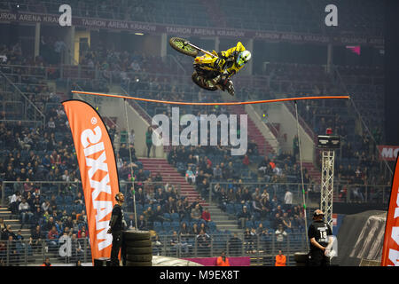 Cracovie, Pologne. 24 mars, 2018. Divers Nuit de la grimpe - le championnat du monde de freestyle motocross (FMX). Credit : Filip Radwanski/Alamy Live News Crédit : Filip Radwanski/Alamy Live News Banque D'Images