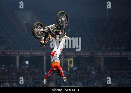 Cracovie, Pologne. 24 mars, 2018. Divers Nuit de la grimpe - le championnat du monde de freestyle motocross (FMX). Credit : Filip Radwanski/Alamy Live News Crédit : Filip Radwanski/Alamy Live News Banque D'Images