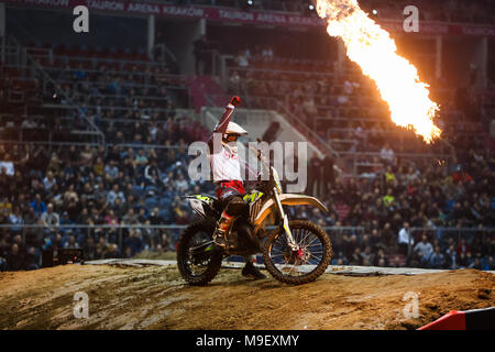 Cracovie, Pologne. 24 mars, 2018. Divers Nuit de la grimpe - le championnat du monde de freestyle motocross (FMX). Credit : Filip Radwanski/Alamy Live News Crédit : Filip Radwanski/Alamy Live News Banque D'Images