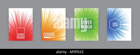 Jeu de modèle de conception de l'arrière-plan de couverture illustration vectorielle. Splash de couleur rouge, jaune, vert et bleu. Illustration de Vecteur