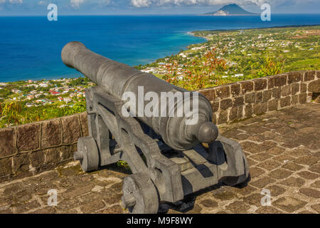 La vieille forteresse de Brimstone Hill Saint-kitts Antilles