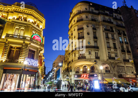 Buenos Aires Argentina,Avenida Cordoba,Calle Florida,Galerias Pacifico,bâtiments,extérieur,extérieur,extérieur,architecture,crépuscule,circulation de rue,pedestr Banque D'Images