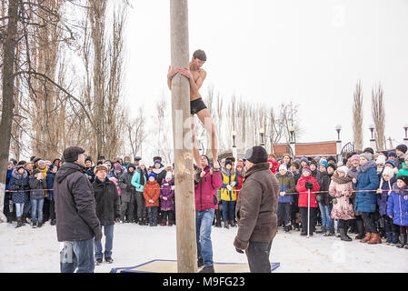 La Russie, Chaplygin, 18 février 2018, une maison de vacances Ranenburg adieu à l'hiver russe carnival Banque D'Images