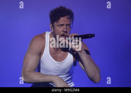 São Paulo, Brésil, 24 mars 2018. Imagine Dragons effectue au cours de la deuxième journée de Brésil 18/12/06 2018 à l'Autodrome de Interlagos, le 24 mars 2018 à São Paulo, Brésil. (Photo par Adriana Spaca) Banque D'Images