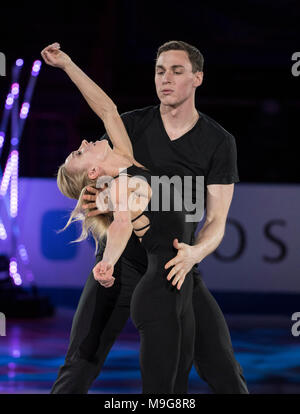 Aljona SAVCHENKO/Bruno MASSOT(ALL), du Gala au cours de l'ISU World Figure Skating Championships à Mediolanum Forum de Milan, Italie, le 25 mars 2018. Credit : Enrico Calderoni/AFLO SPORT/Alamy Live News Banque D'Images