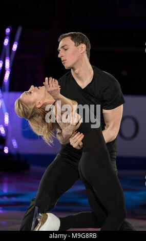 Aljona SAVCHENKO/Bruno MASSOT(ALL), du Gala au cours de l'ISU World Figure Skating Championships à Mediolanum Forum de Milan, Italie, le 25 mars 2018. Credit : Enrico Calderoni/AFLO SPORT/Alamy Live News Banque D'Images