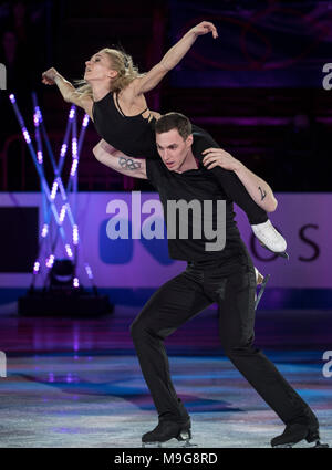 Aljona SAVCHENKO/Bruno MASSOT(ALL), du Gala au cours de l'ISU World Figure Skating Championships à Mediolanum Forum de Milan, Italie, le 25 mars 2018. Credit : Enrico Calderoni/AFLO SPORT/Alamy Live News Banque D'Images