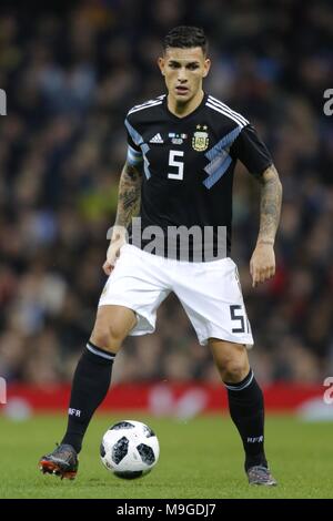 LEANDRO PAREDES ARGENTINE & FC ZENIT Saint-pétersbourg ARGENTINE / ITALIE, match amical stade Etihad, Manchester, Angleterre 23 mars 2018 GBB7025 RÉDACTION STRICTEMENT UNIQUEMENT. Si le joueur/joueurs représentés dans cette image est/sont de jouer pour un club anglais ou l'équipe d'Angleterre. Puis cette image ne peut être utilisé qu'à des fins rédactionnelles. Pas d'utilisation commerciale. Les usages suivants sont également restreintes MÊME SI DANS UN CONTEXTE ÉDITORIAL : utilisez conjointement avec, ou partie de, toute l'audio, vidéo, données, listes de luminaire, club ou la Ligue de logos, pari, jeux ou n'importe quel 'live' se Banque D'Images