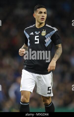 LEANDRO PAREDES ARGENTINE & FC ZENIT Saint-pétersbourg ARGENTINE / ITALIE, match amical stade Etihad, Manchester, Angleterre 23 mars 2018 GBB7056 RÉDACTION STRICTEMENT UNIQUEMENT. Si le joueur/joueurs représentés dans cette image est/sont de jouer pour un club anglais ou l'équipe d'Angleterre. Puis cette image ne peut être utilisé qu'à des fins rédactionnelles. Pas d'utilisation commerciale. Les usages suivants sont également restreintes MÊME SI DANS UN CONTEXTE ÉDITORIAL : utilisez conjointement avec, ou partie de, toute l'audio, vidéo, données, listes de luminaire, club ou la Ligue de logos, pari, jeux ou n'importe quel 'live' se Banque D'Images