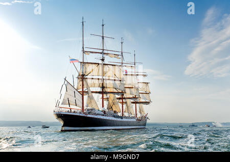 Barque SEDOV. Baie de Gdansk, en Pologne, en Europe. Banque D'Images