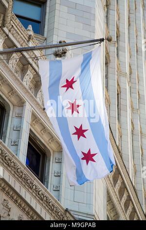 Chicago, le drapeau de la ville Banque D'Images
