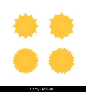 Appelée jaune signes solaires. Ensemble d'icônes météo ensoleillée Illustration de Vecteur