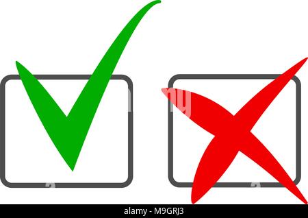 Série de cases et croix de repères dans les cases Illustration de Vecteur