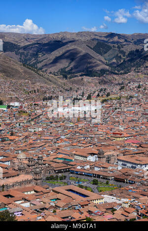 Rues de la région de Cusco au Pérou. Vue panoramique Banque D'Images