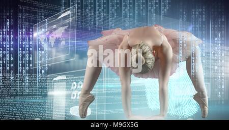 Danseur avec interface numérique Banque D'Images